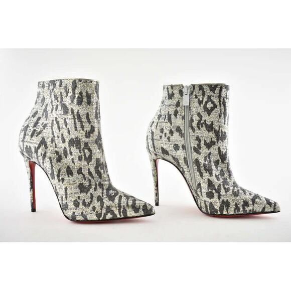 Christian Louboutin So Kate Booty 100 Black Gold Lurex Gigi Ankle Heel Boot 35 - Picture 4 of 8